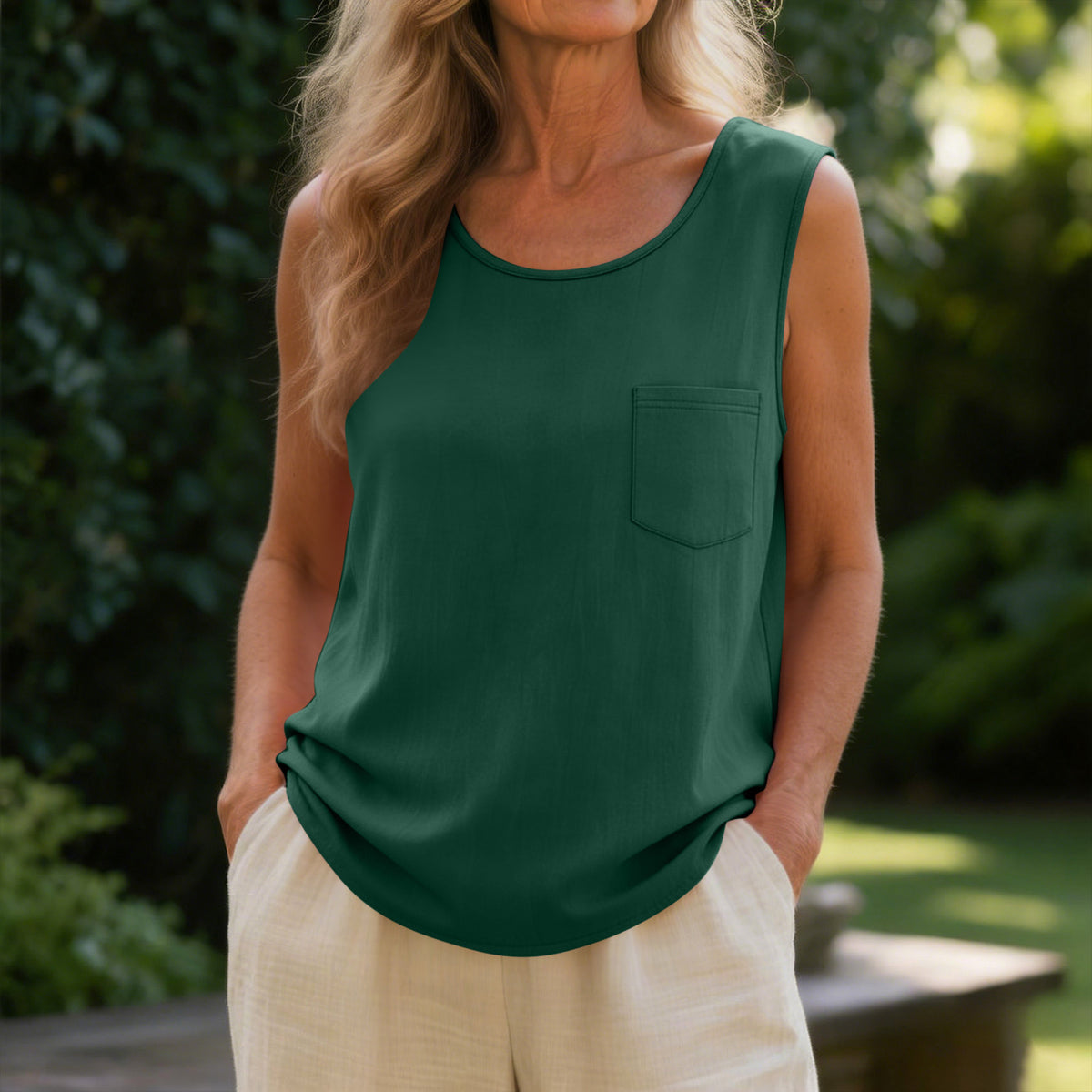 Lässiges Leinen-Baumwoll-Top für Damen – Bild 3 | LuxeStyle