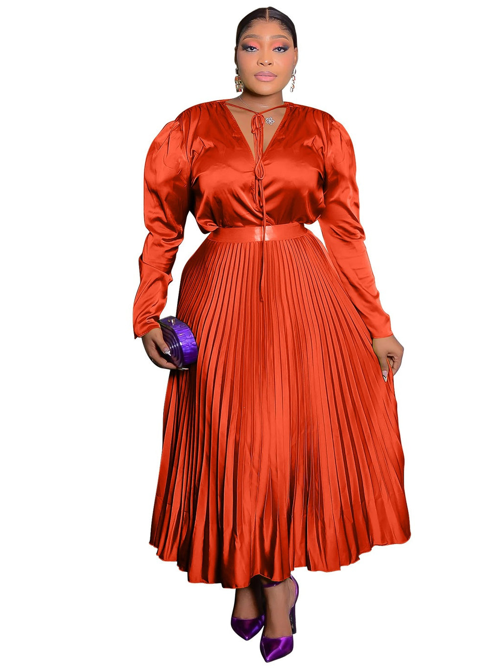 Elegantes Schnürkleid mit langen Ärmeln