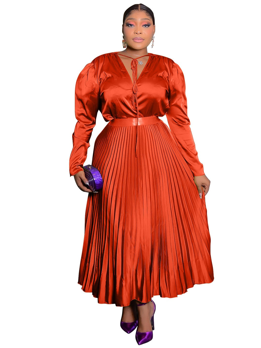 Elegantes Schnürkleid mit langen Ärmeln