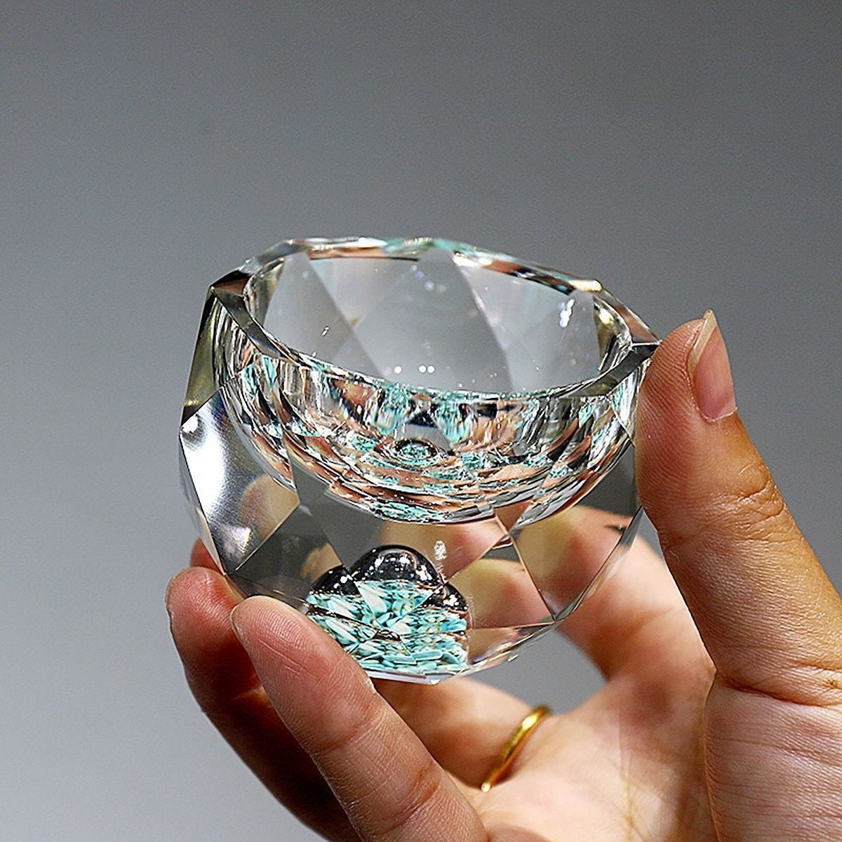 Diamant-Kristallglas mit Goldfolie oder Türkis