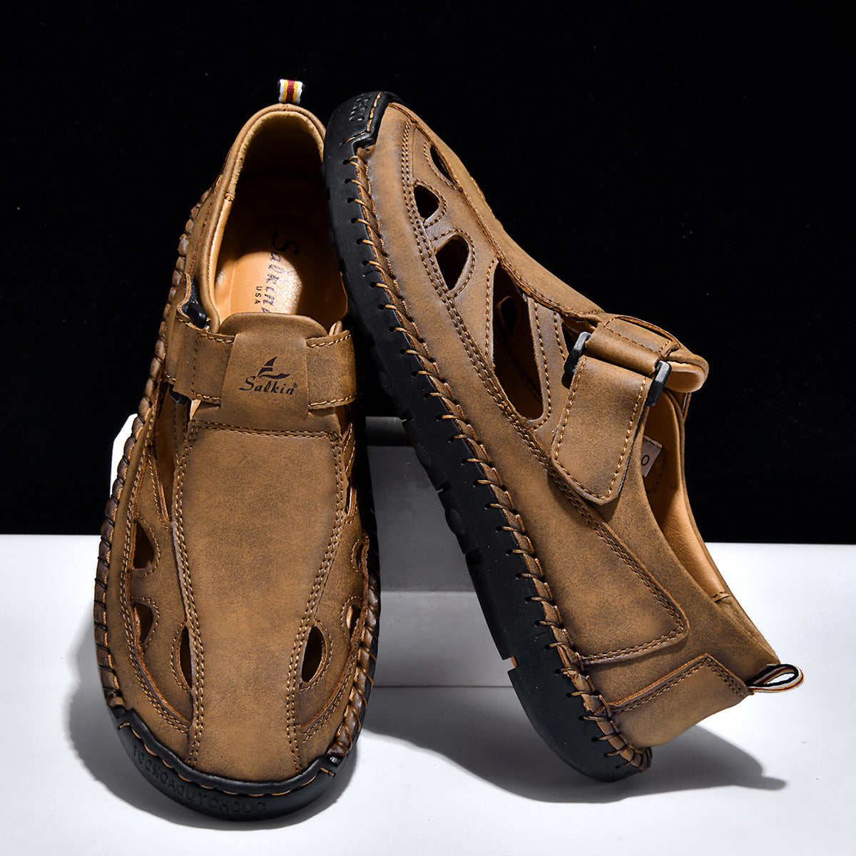 Atmungsaktive, handgenähte Sandalen für Herren