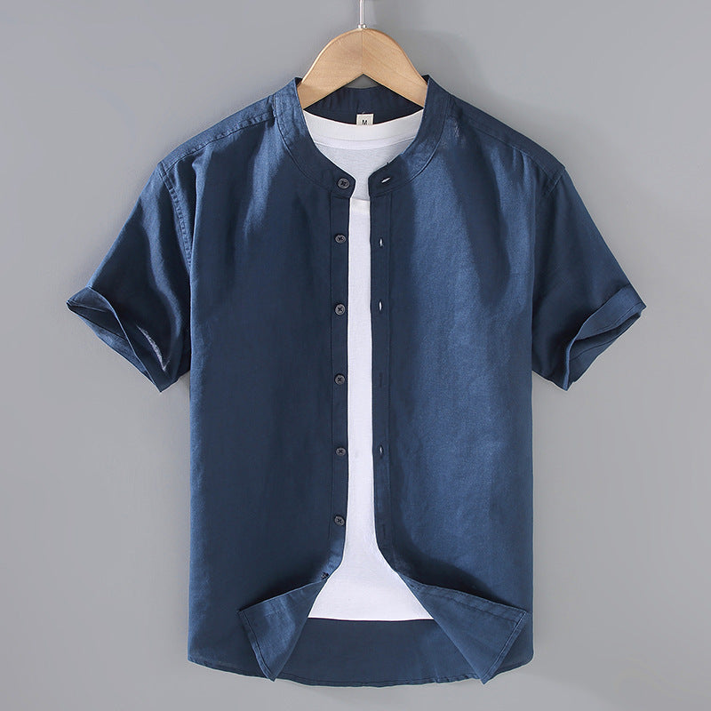 Leinenhemd Kurzarm Slim Fit