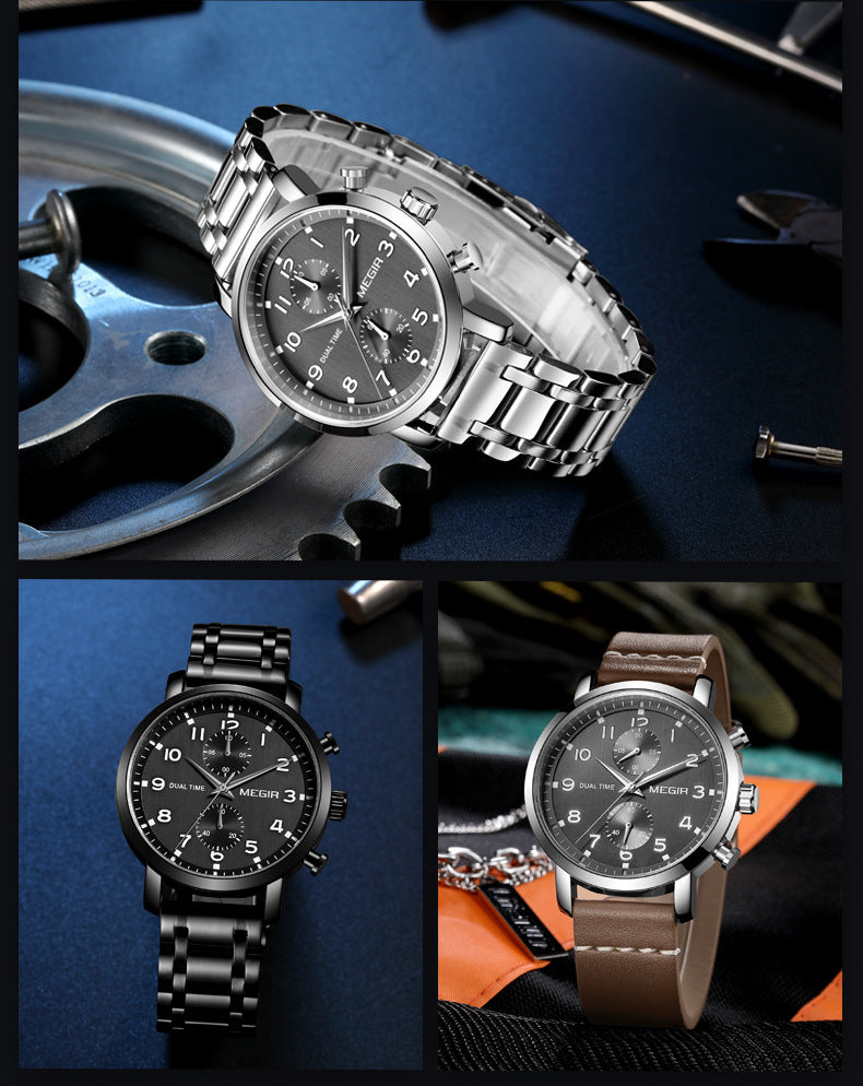 Herren Quarz-Sportuhr mit Edelstahlarmband – Bild 4 | LuxeStyle