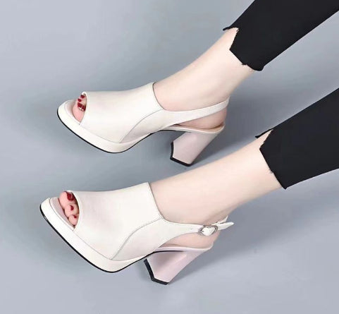 Echtleder Chunky Heels mit weicher Sohle – Bild 6 | LuxeStyle