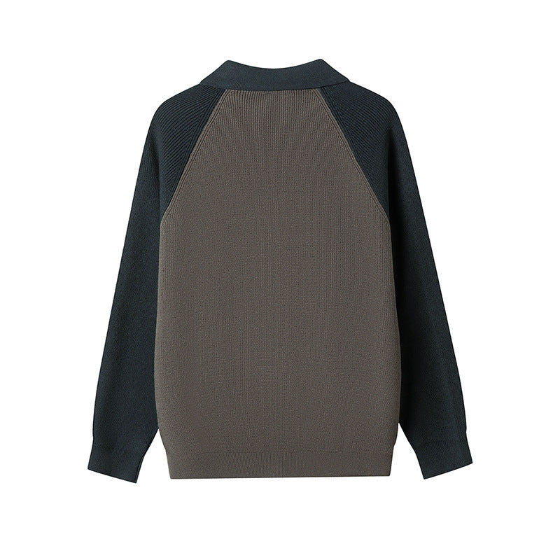 Herren Cardigan mit Polohalsausschnitt