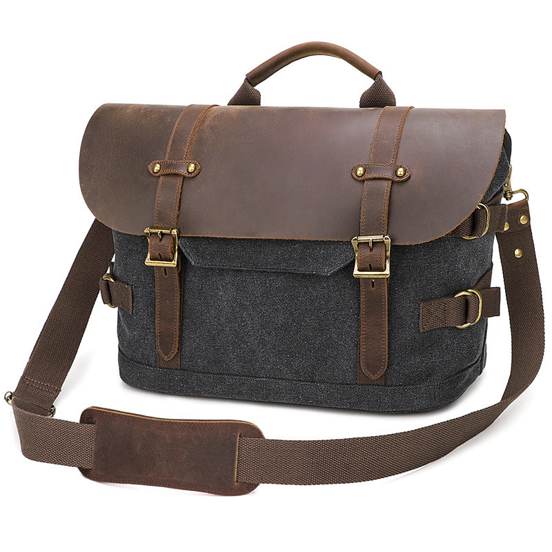 Canvas Schultertasche für Herren – wasserdicht – Bild 4 | LuxeStyle