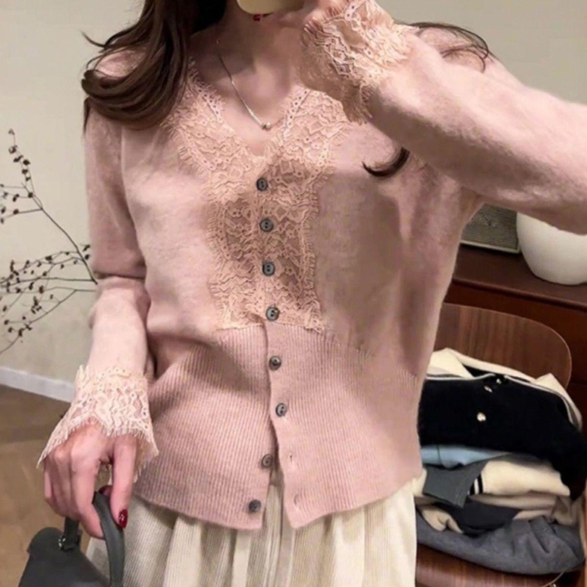 Schlankmachendes Langarm-Shirt mit Spitze