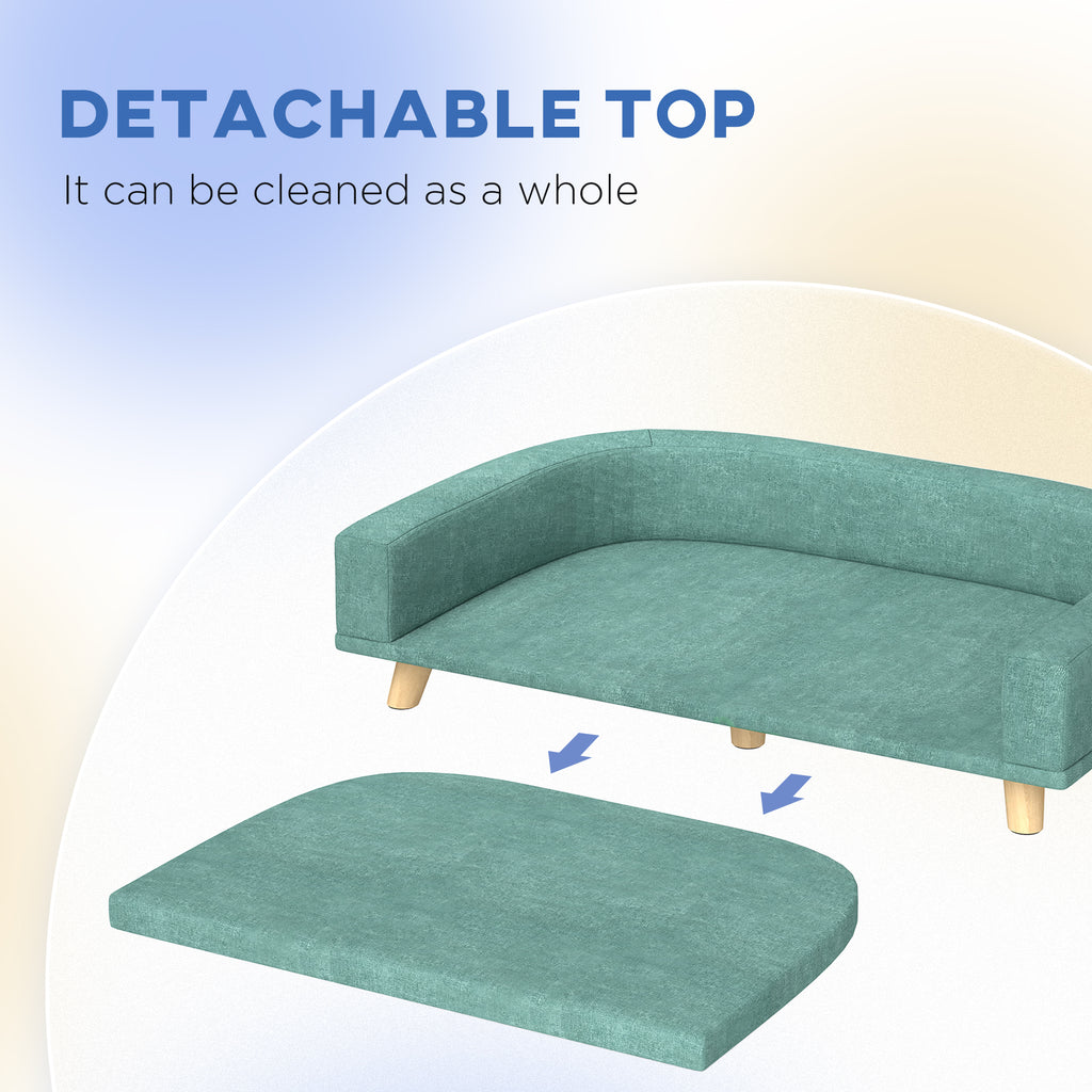 Hundesofa-Bett mit waschbarem Kissen für grosse Hunde & Katzen, grün