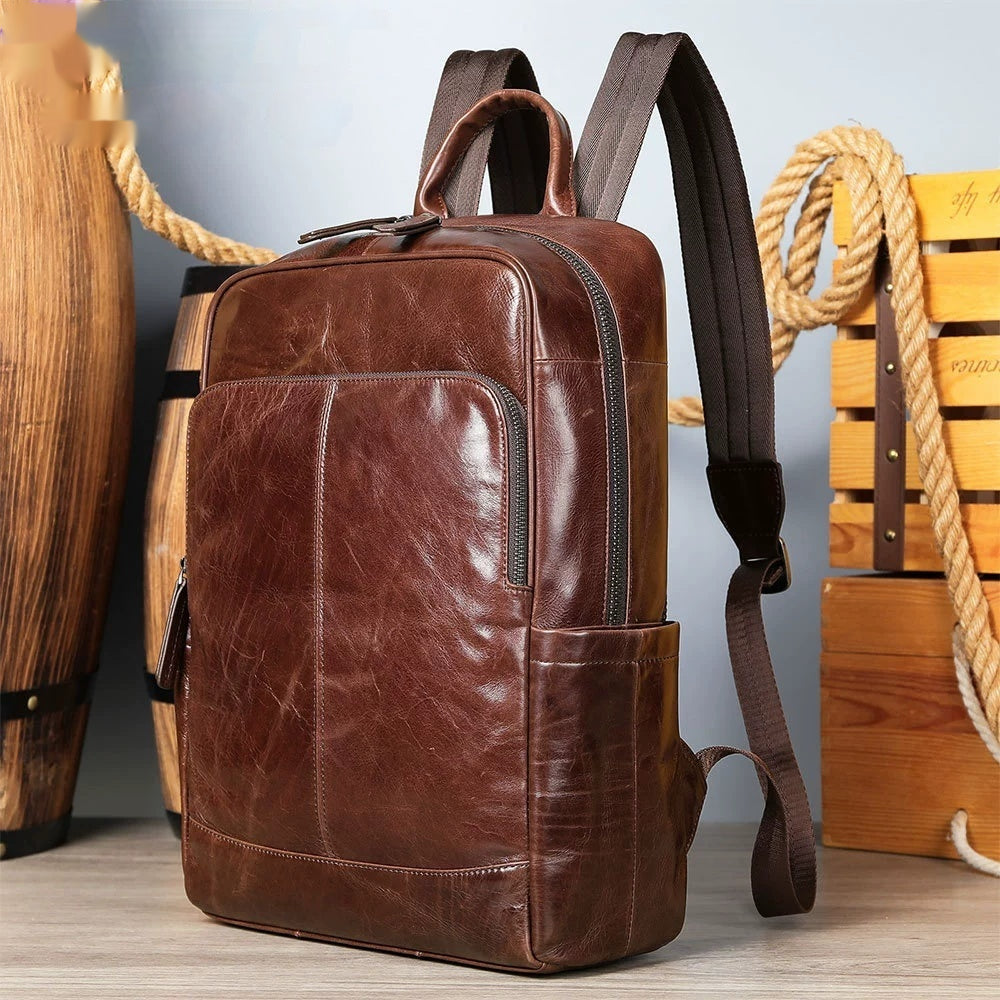 Business Rucksack aus echtem Leder – Bild 3 | LuxeStyle