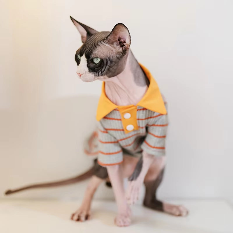 Katzen-Sweatshirt mit Polokragen – Bild 5 | LuxeStyle