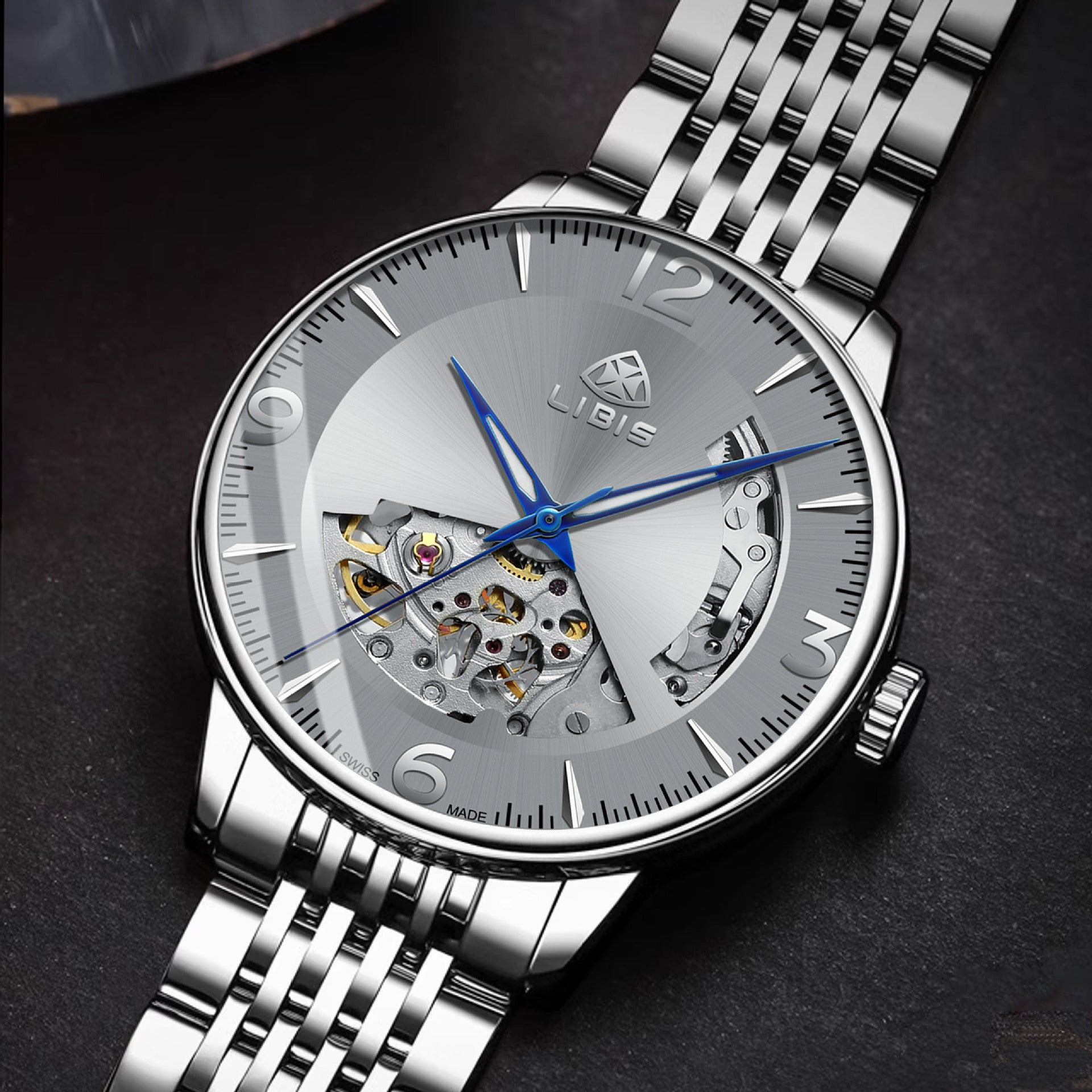 Herrenuhr, automatisch, Stahl