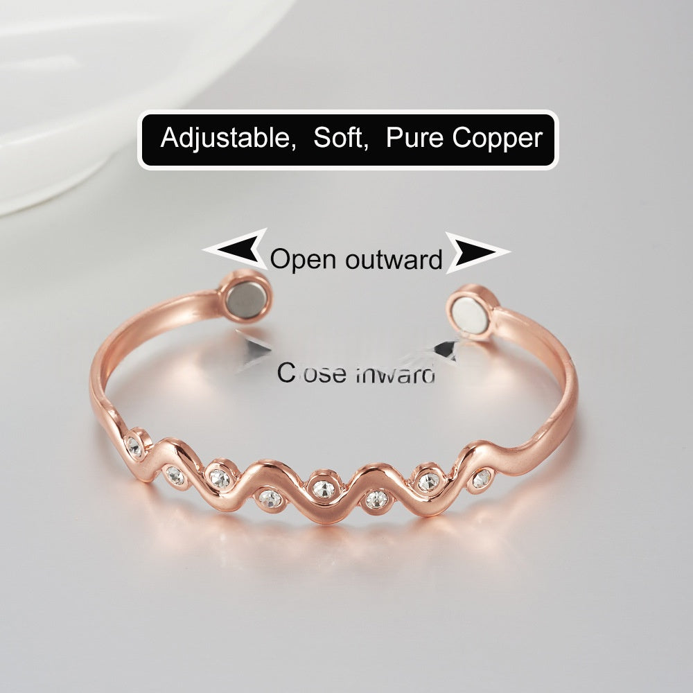 Kupferarmband mit Zirkon und Magneten