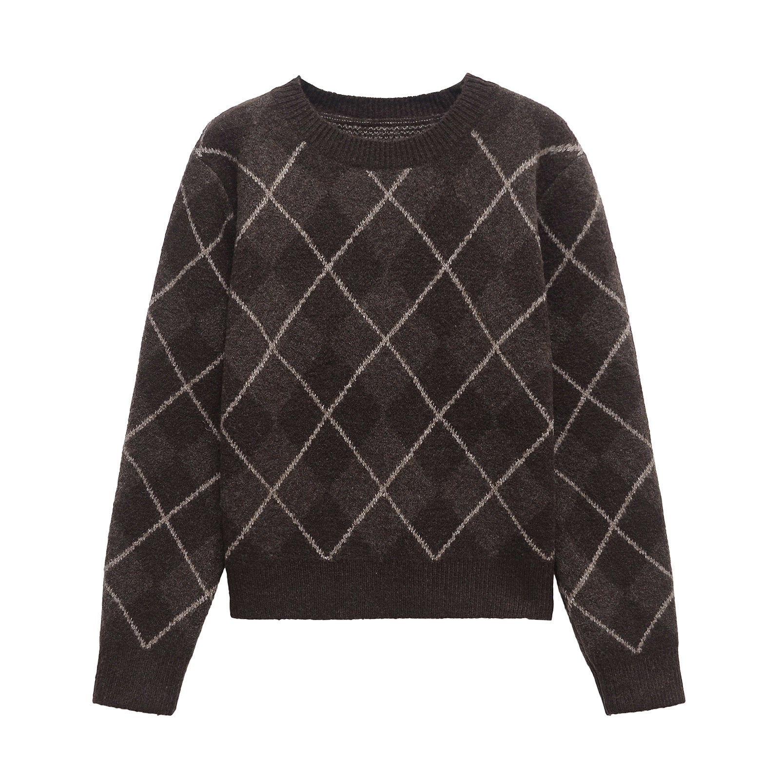 Damen Strickpullover mit Rautenmuster