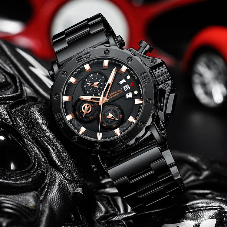 Herrenuhr mit Edelstahlarmband und grossem Zifferblatt – Bild 5 | LuxeStyle