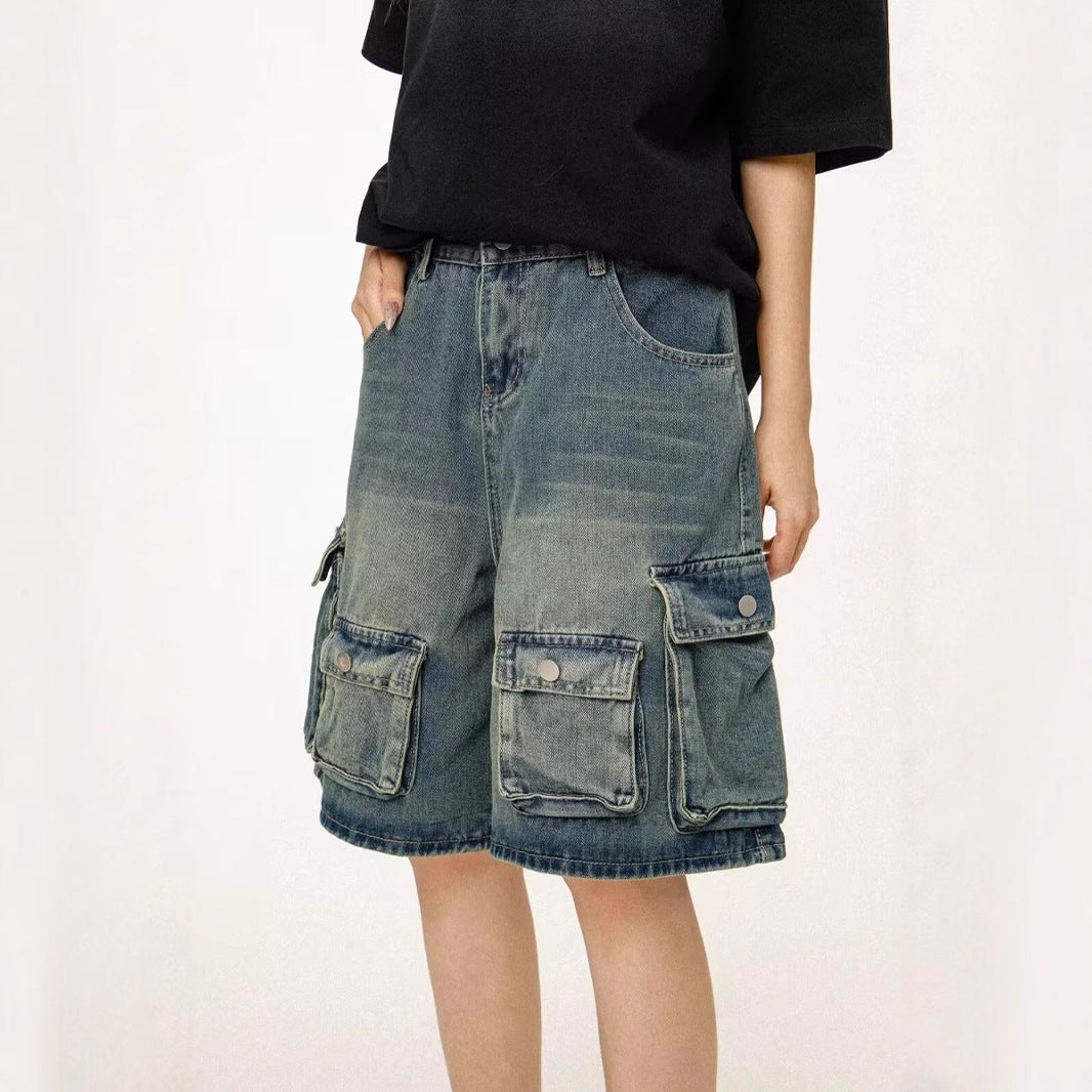 Vintage Loose Fit Denim Shorts für Herren