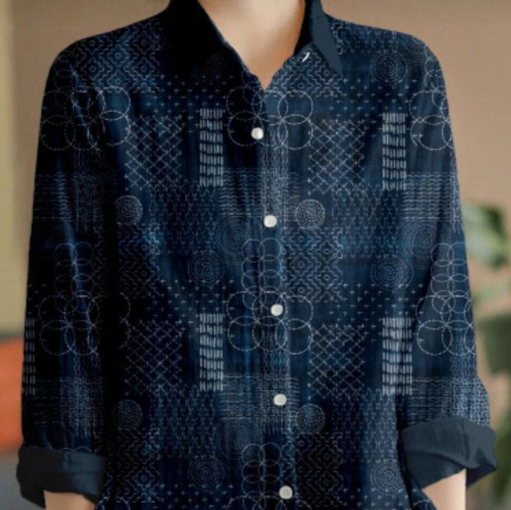 Langarmshirt mit 3D-Effekt-Muster – Bild 7 | LuxeStyle