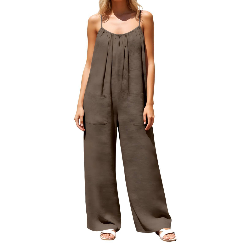 Eleganter ärmelloser Jumpsuit mit weitem Bein