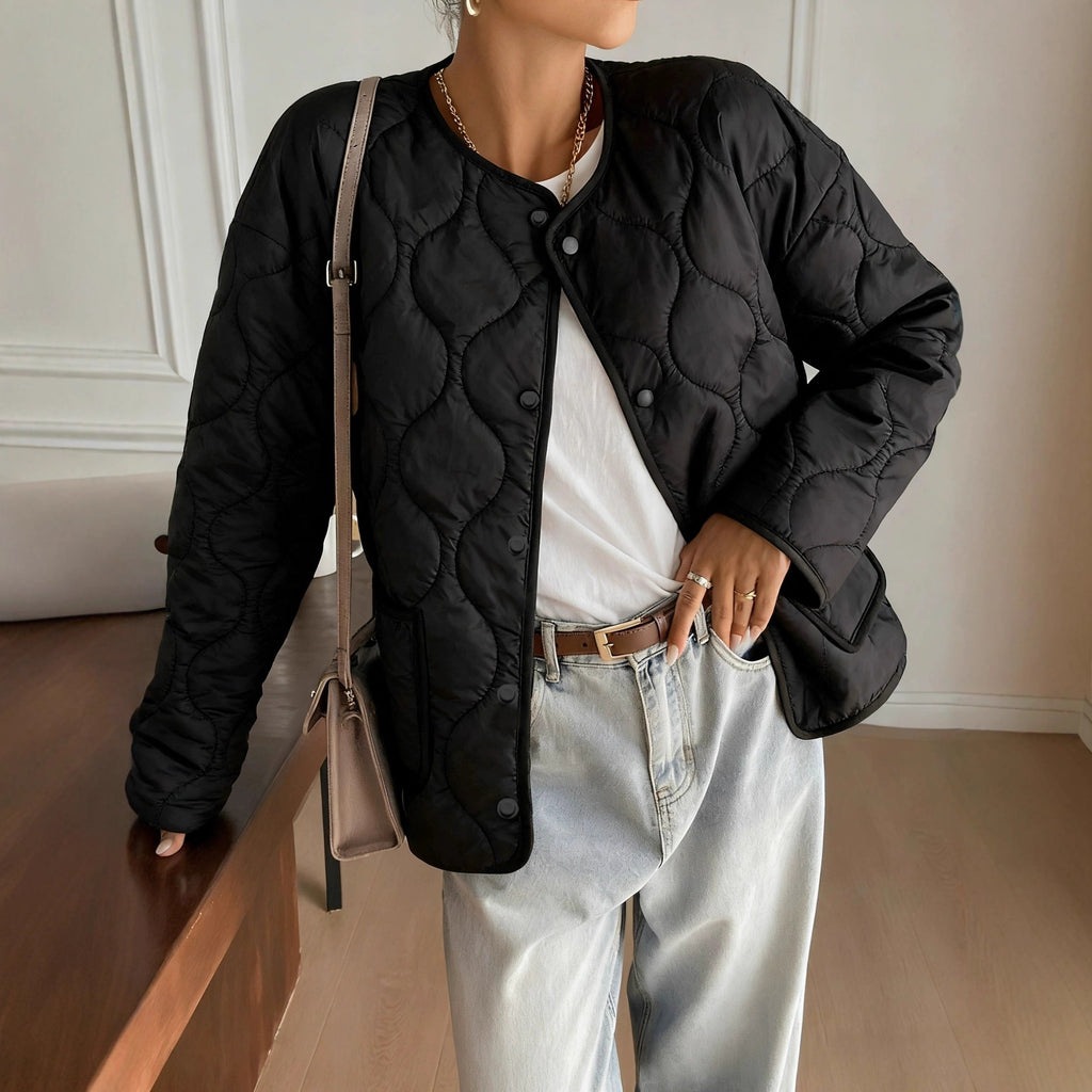 Damen Freizeit-Baumwolljacke mit Knöpfen