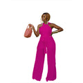 Mesh-Jumpsuit mit Schnürung