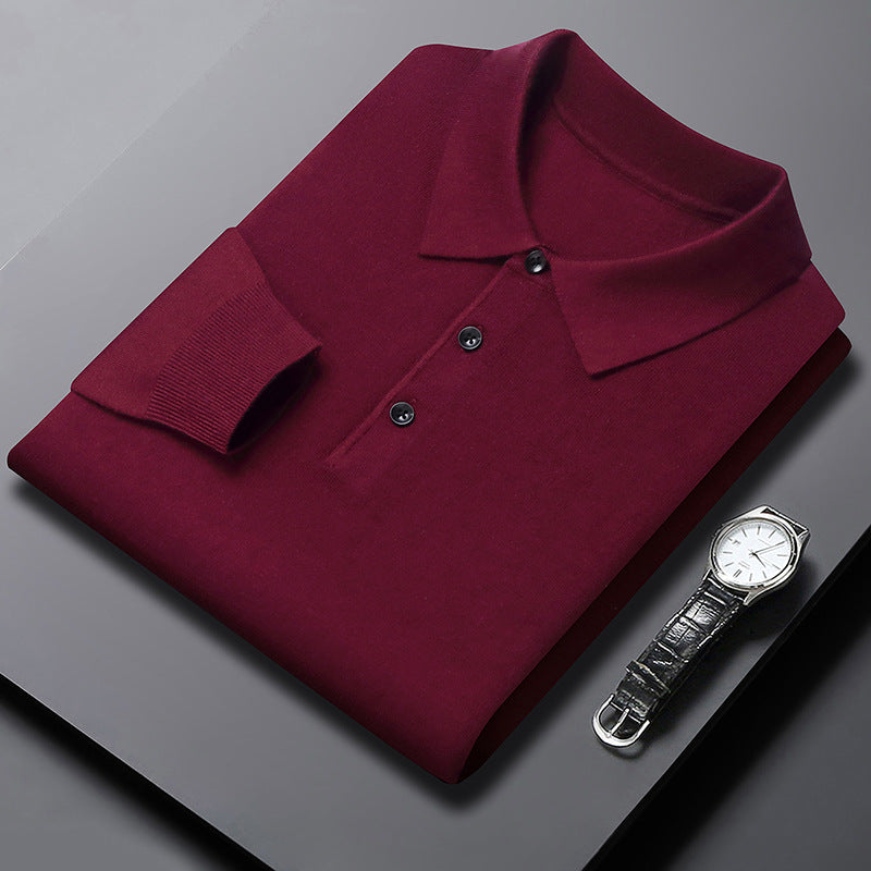 Poloshirt mit Rundhalsausschnitt, gestrickter Pullover – Bild 12 | LuxeStyle