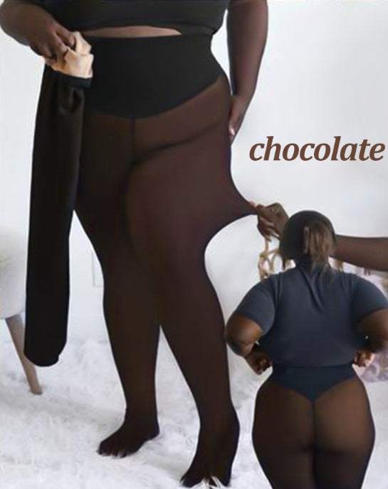 Braune Leggings mit hoher Elastizität