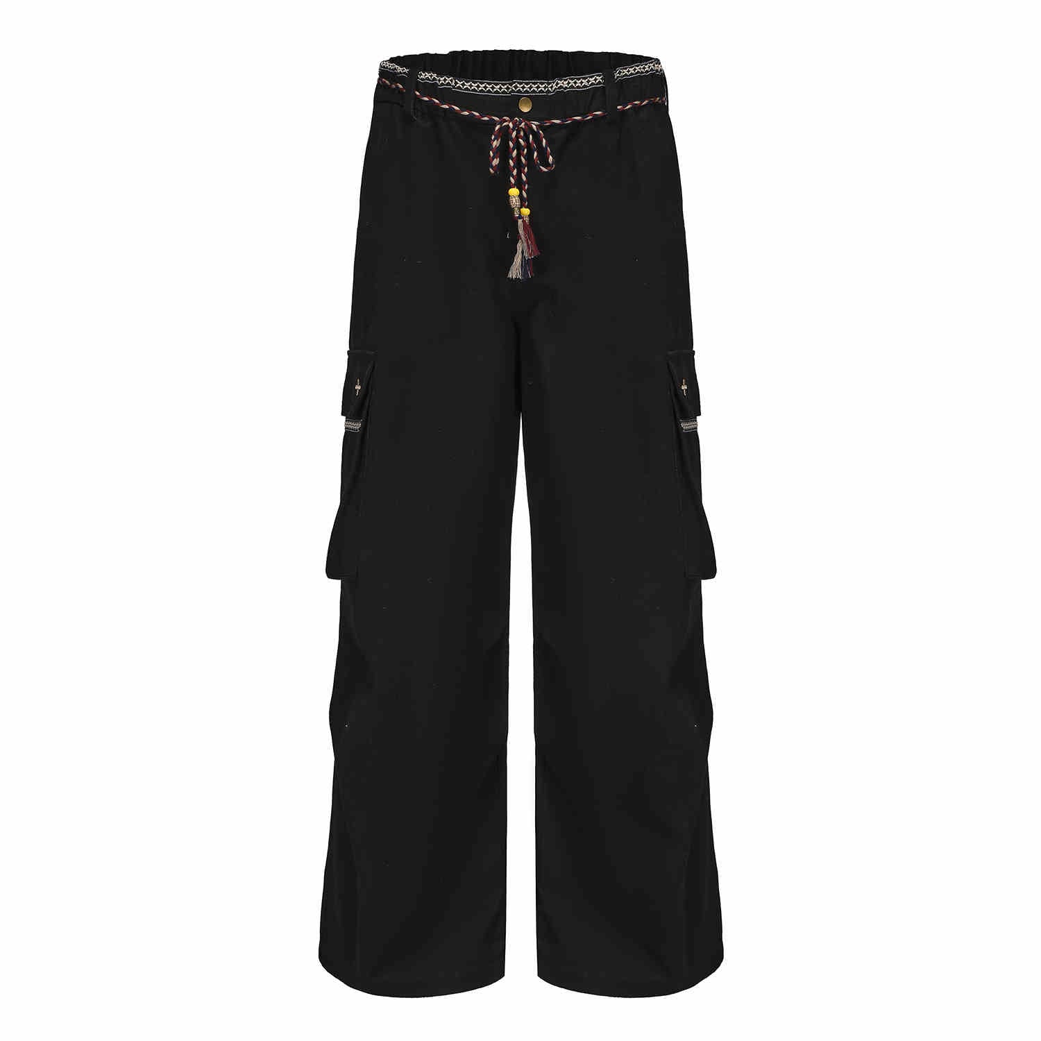 Schlauchbund-Hose mit weitem Bein