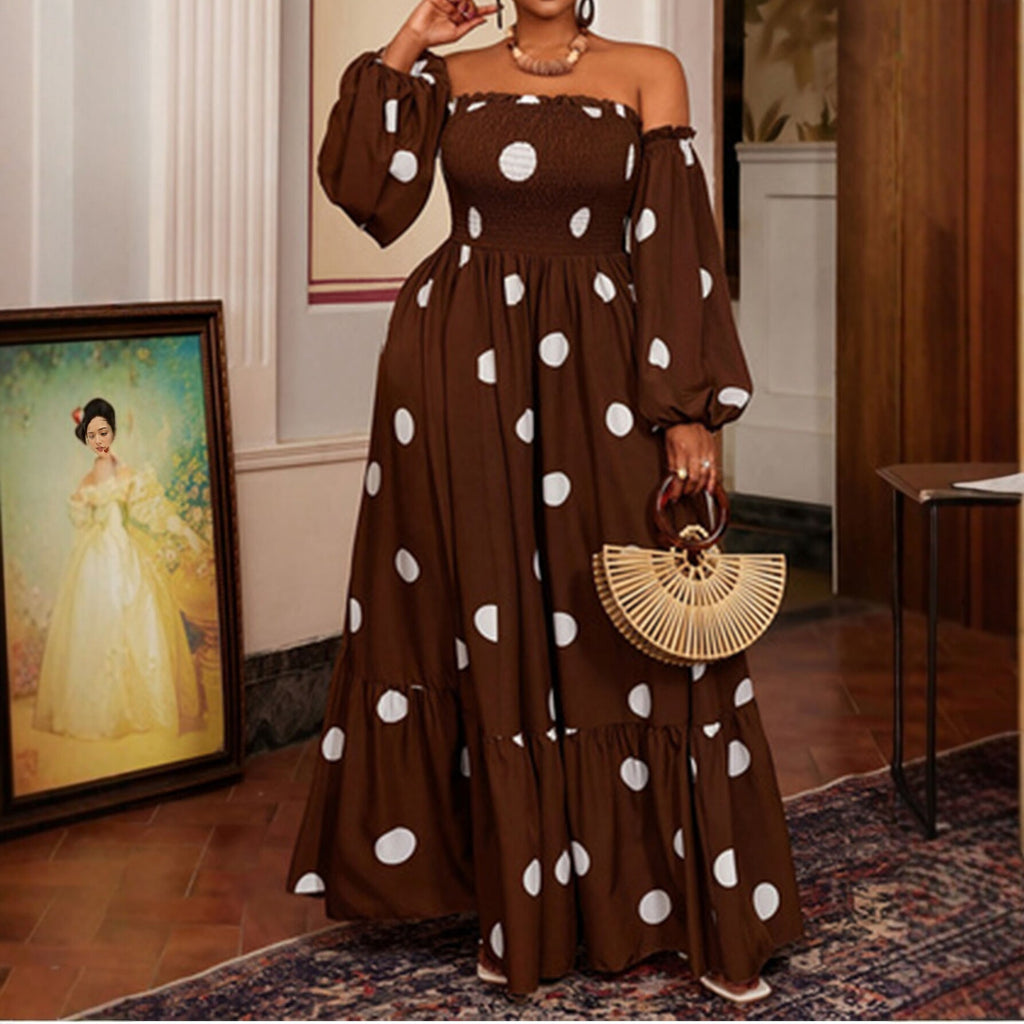 Trägerloses Polka-Dot Midi-Kleid – Bild 2 | LuxeStyle