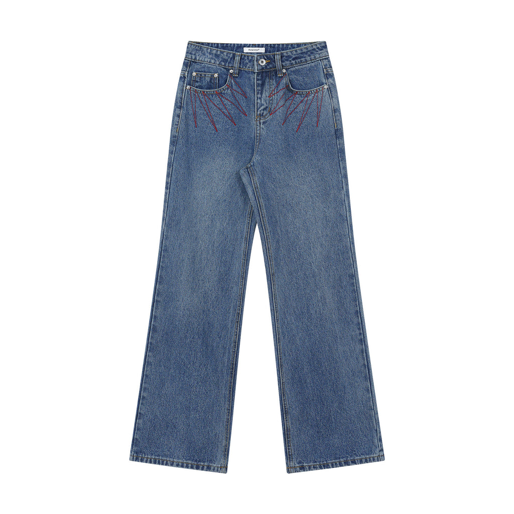 Used-Look Jeans mit leicht ausgestelltem Bein