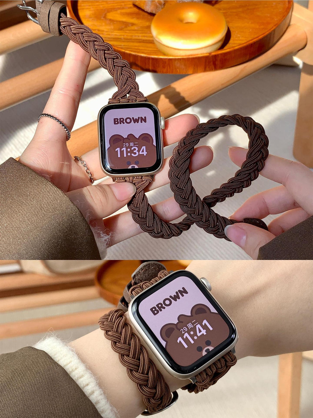 Woven Double-loop Nylon-Lederarmband