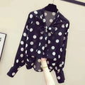 Retro Polka-Dot Chiffon Bluse für Damen