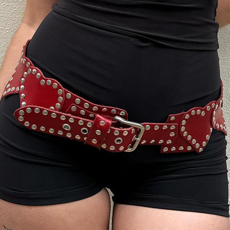 Roter elastischer Herzschal für Taille | LuxeStyle