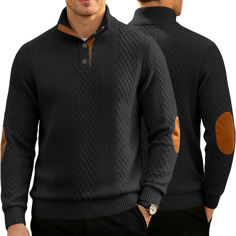 Herren Jacquard Pullover Langarm