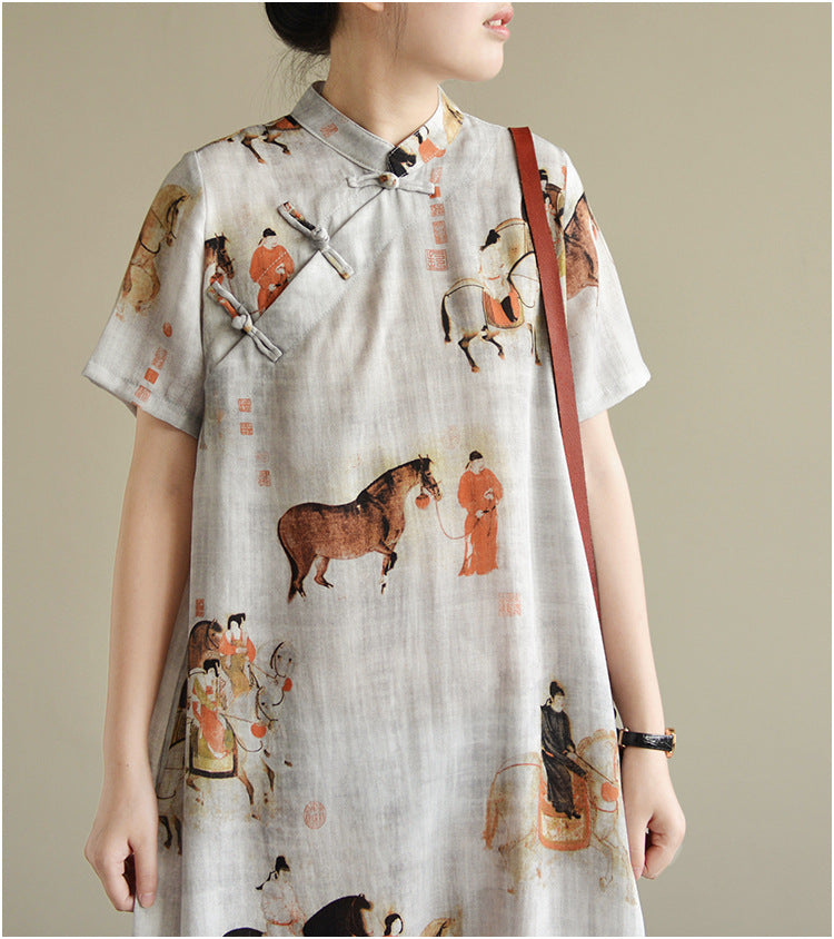 Ärmelloses Cheongsam Midikleid für Damen – Bild 4 | LuxeStyle