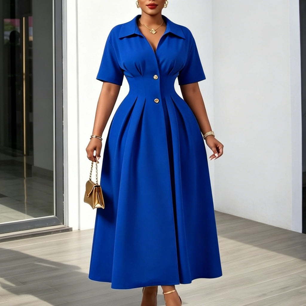Elegantes A-Linien Kleid mit Reverskragen