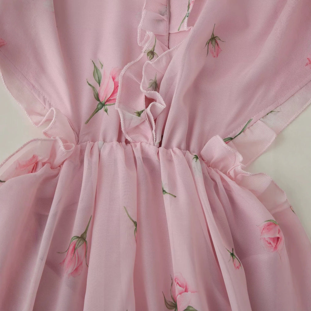 Blumenkleid mit Bauchfreihaltung
