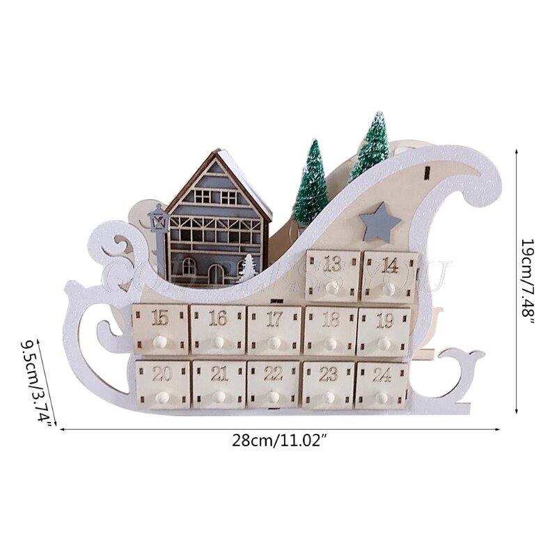Weihnachts-Schlittenkalender aus Schima superba | LuxeStyle