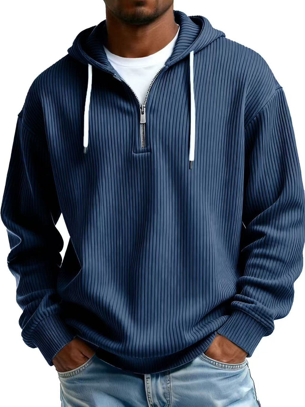 Herren Kapuzenpullover aus Cord – Ansicht 2