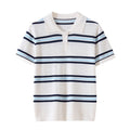 Retro Polo-Shirt mit Farbblock-Streifen