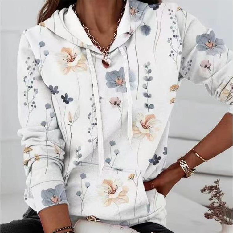 Kapuzenpullover für Damen mit Print und Taschen