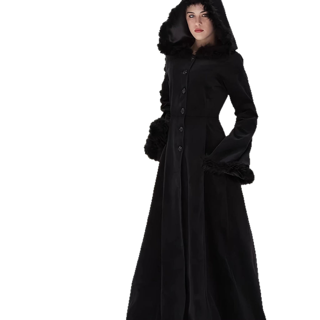Gothic‑Stil Plüschmantel mit Fell‑Bustier – Bild 3 | LuxeStyle