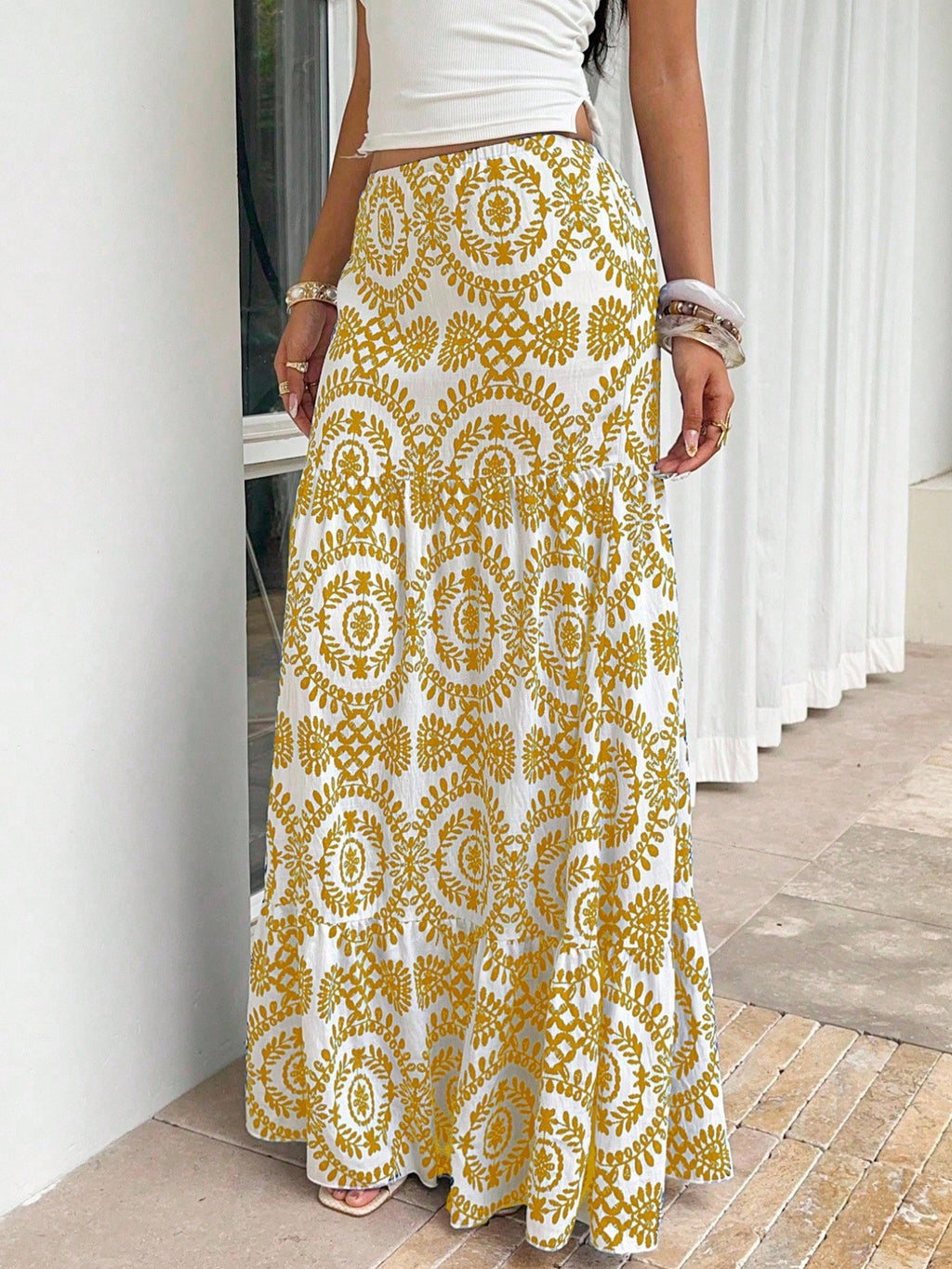 Boho-Maxirock mit Print