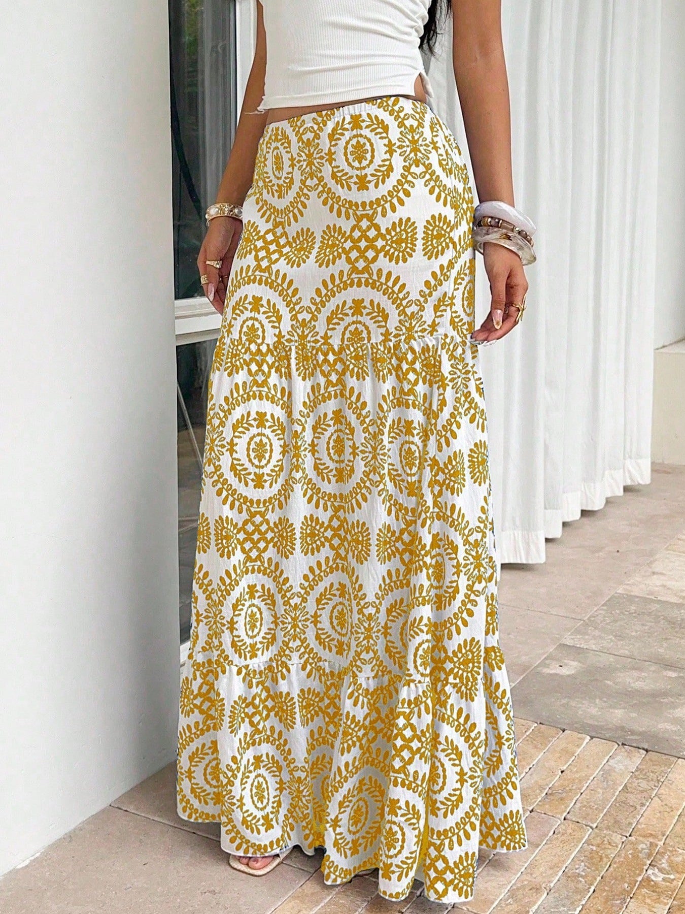 Boho-Maxirock mit Print