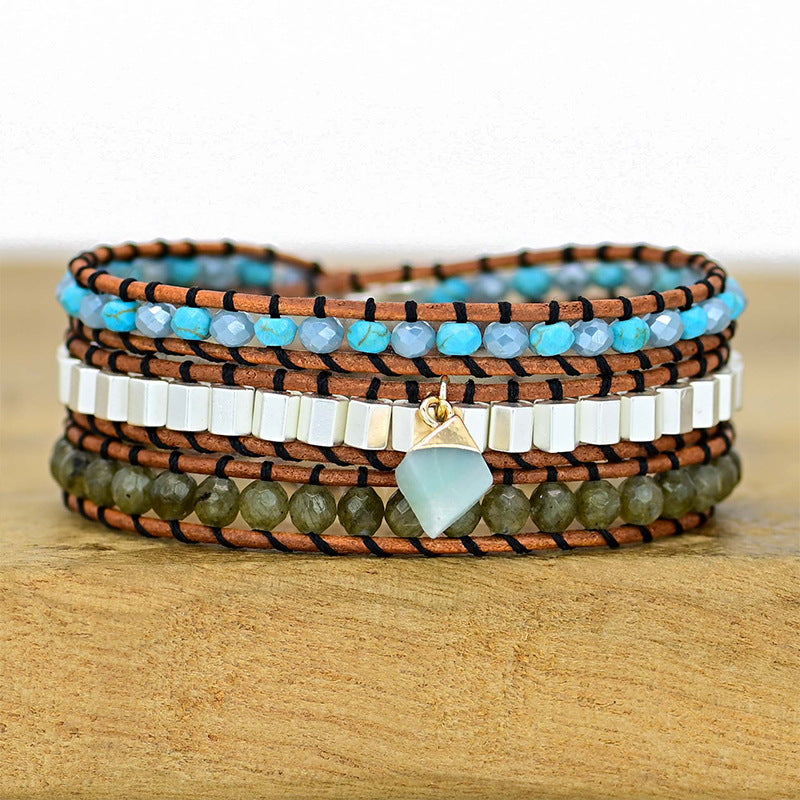Naturstein- und Lederarmband | LuxeStyle