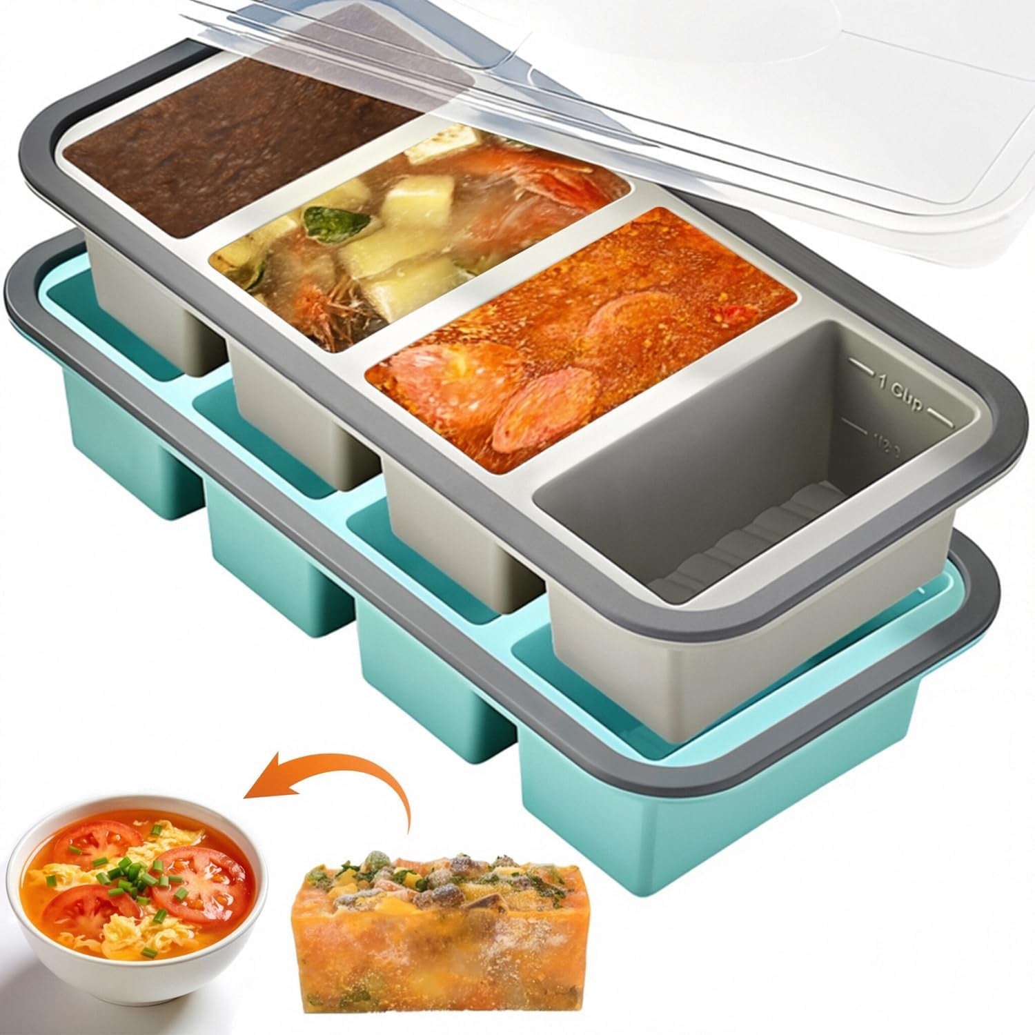Silikon-Eisfächer für Portionskontrolle