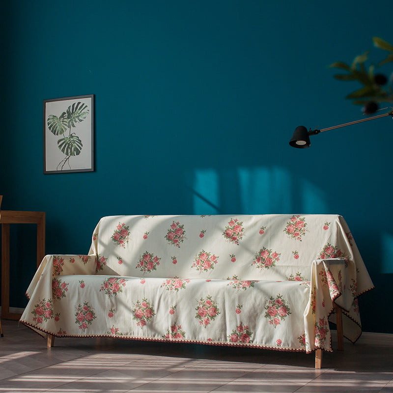 Retro Blumenmuster Sofaüberwurf – Bild 6 | LuxeStyle