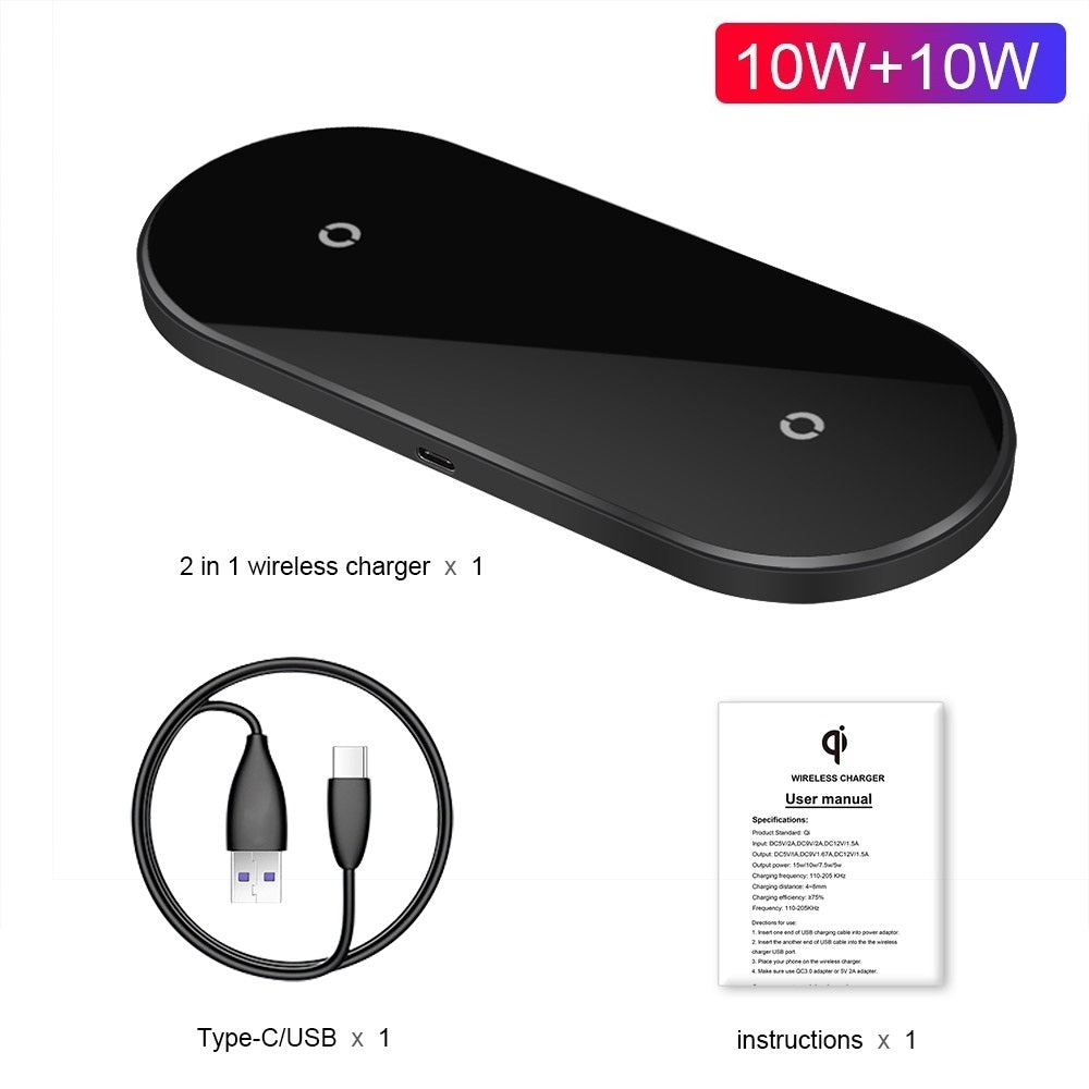 Duales 10W Wireless Charger 2-in-1 | LuxeStyle