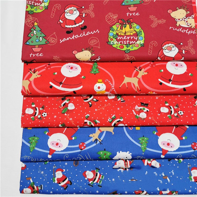 Roter Weihnachtsmann Baumwoll-Twill Stoff | LuxeStyle