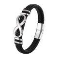 Geflochtenes Edelstahl-Lederarmband
