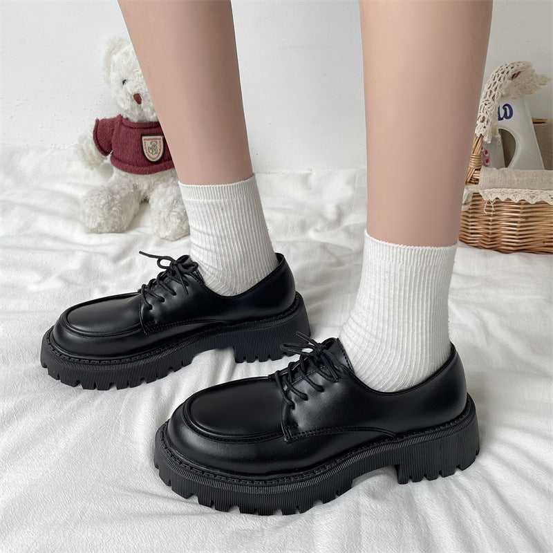 Schwarze Lederschuhe für Frauen