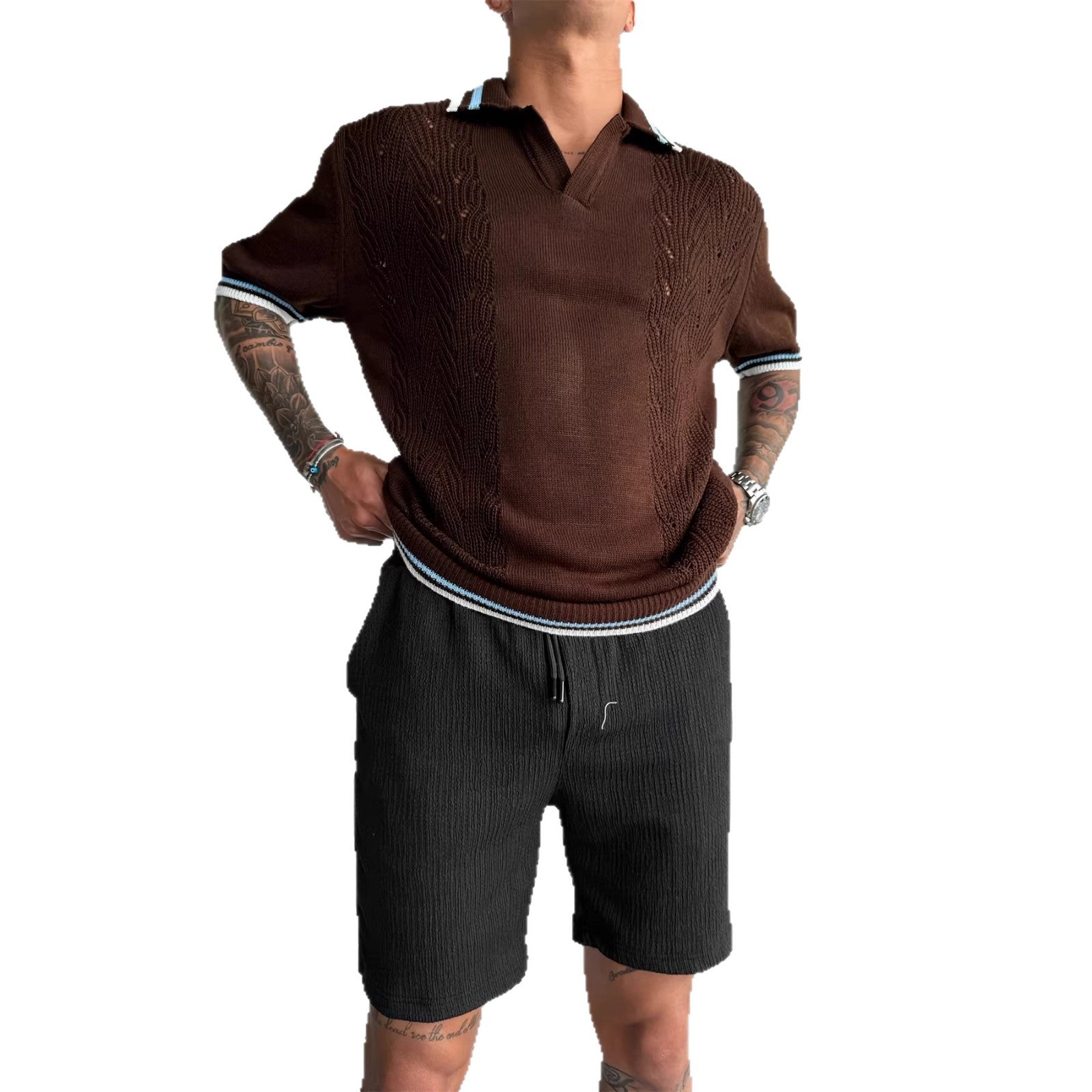Herren-Polo aus Jacquard-Garn